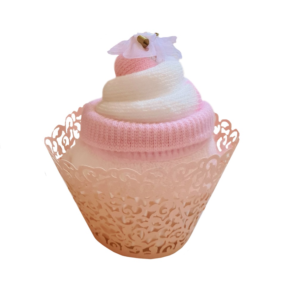 Women's Thermal Sock Cupcakes - Pink Ribbon Gift Box