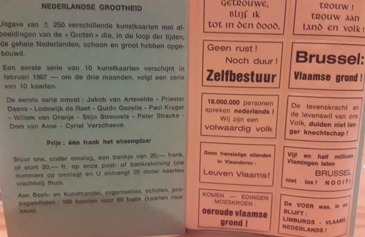 Boekje met Vlaams Nationale sluitzegels jaren '60