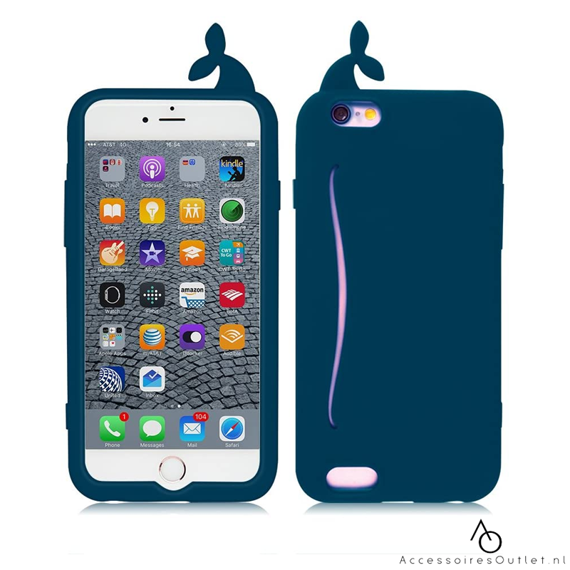 iPhone 7 Plus / 8 Plus - Whale case Donkerblauw walvis hoesje 3D
