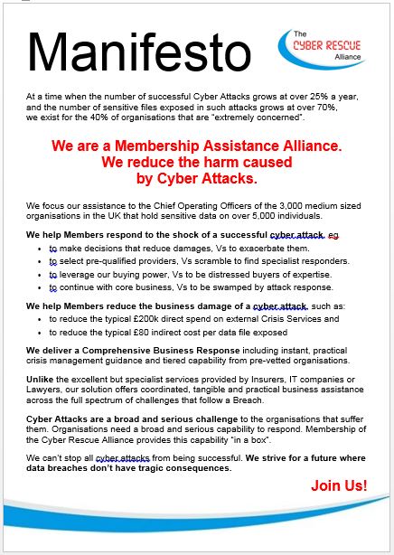 Cyber Rescue Data Breach Response Plan Crisis Procedures Manifesto