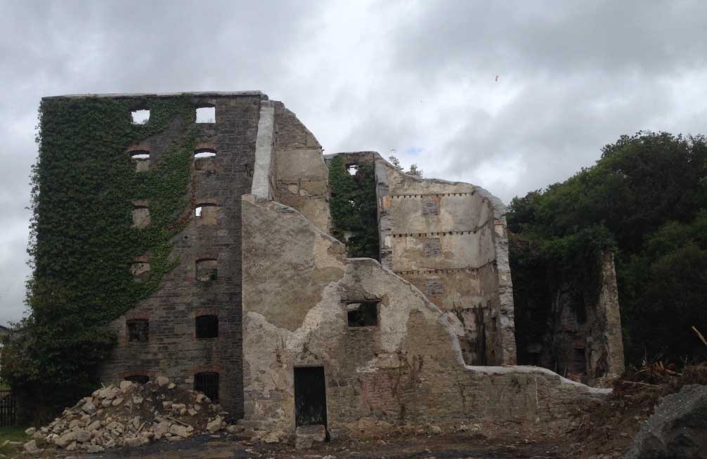 This mill was collapsing, it was decided that partial demolition was the only way to stabilise it