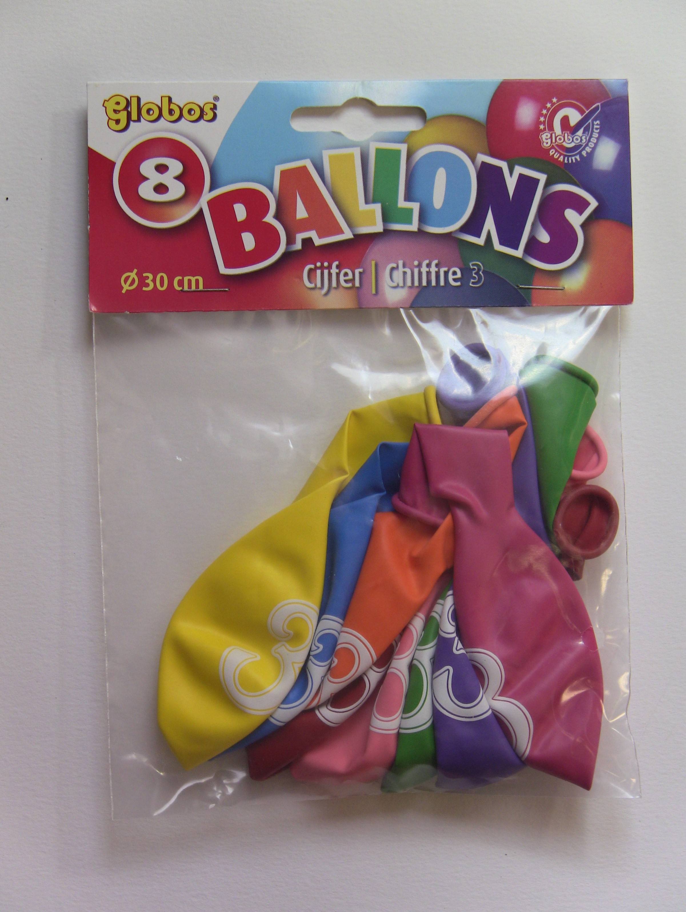 Ballonnen met cijfer opdruk.