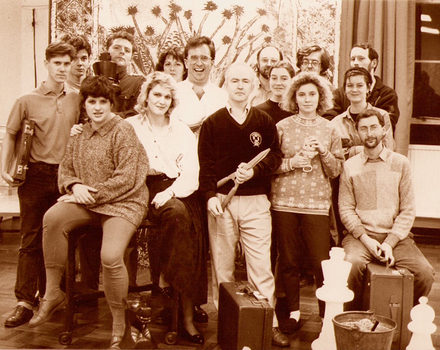 With librettist Marianne Carey at my left, the cast of our opera The Loving of Etain 1990