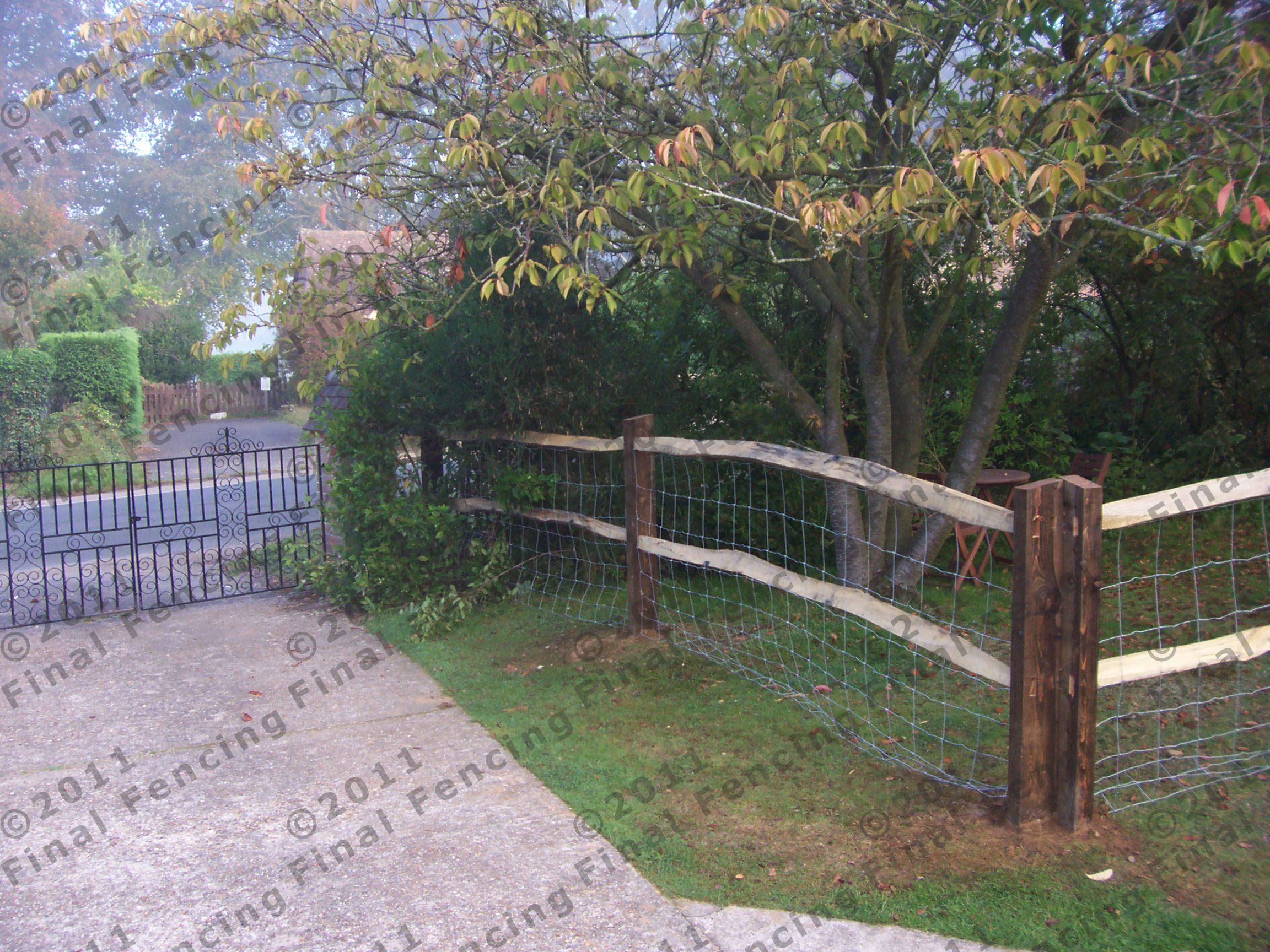 Customer nailed stock fencing after installation