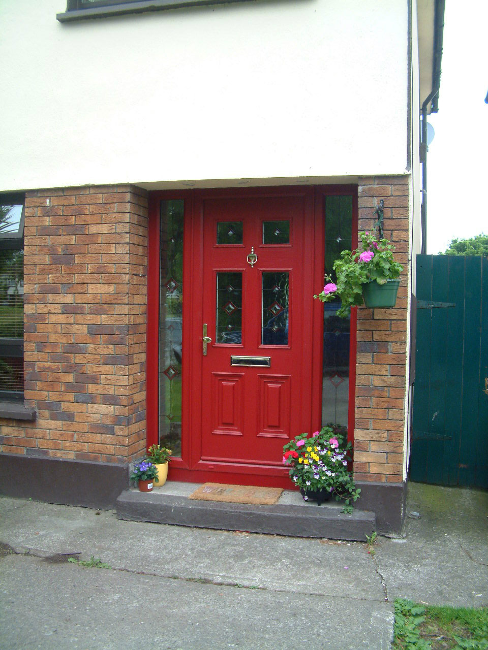RED PALLADIO GEORGIAN COMPOSITE FRONT DOOR FITTED BY ASGARD WINDOWS IN CO. DUBLIN