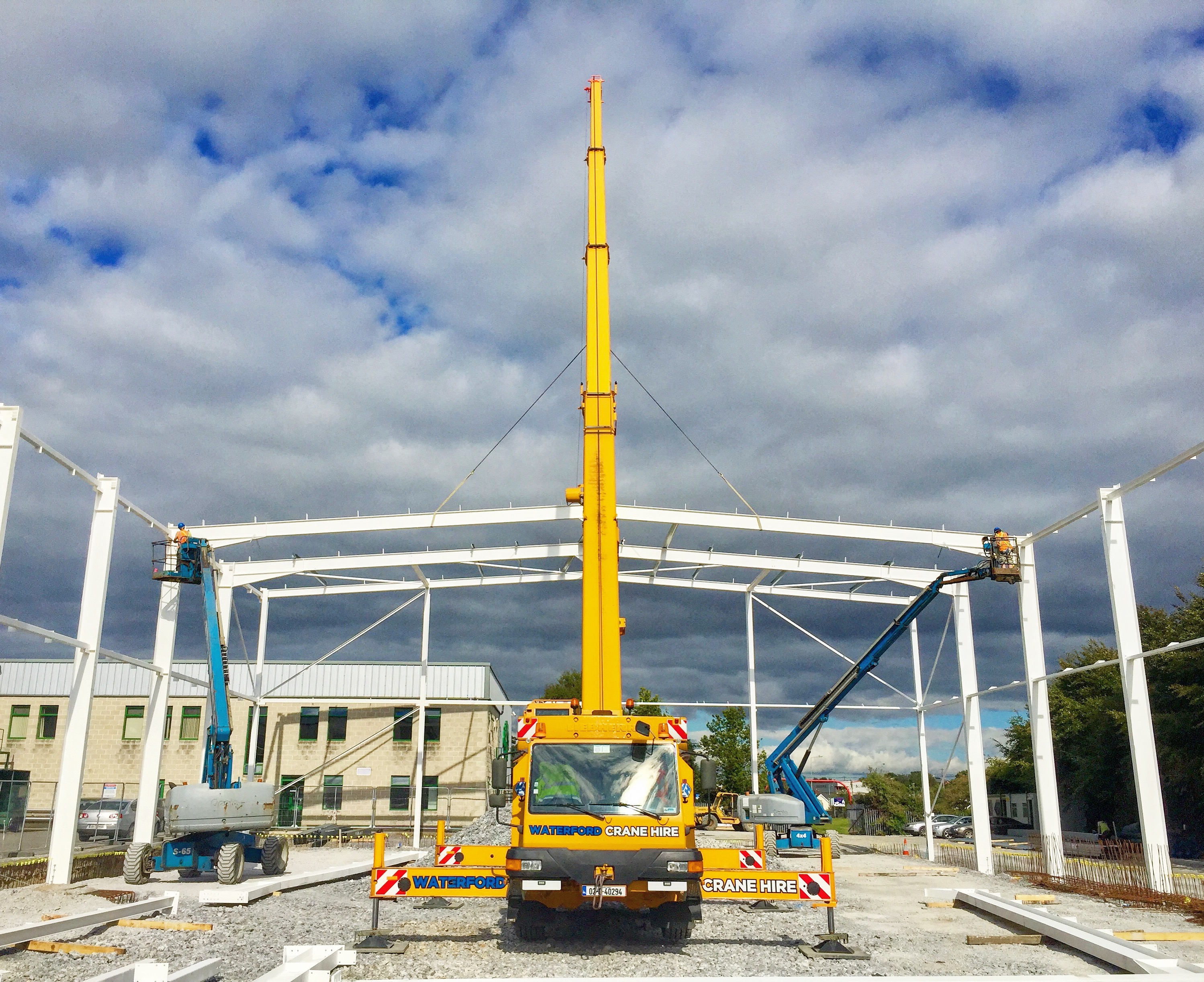 Erecting steel in Clonmel, Co.Tipperary