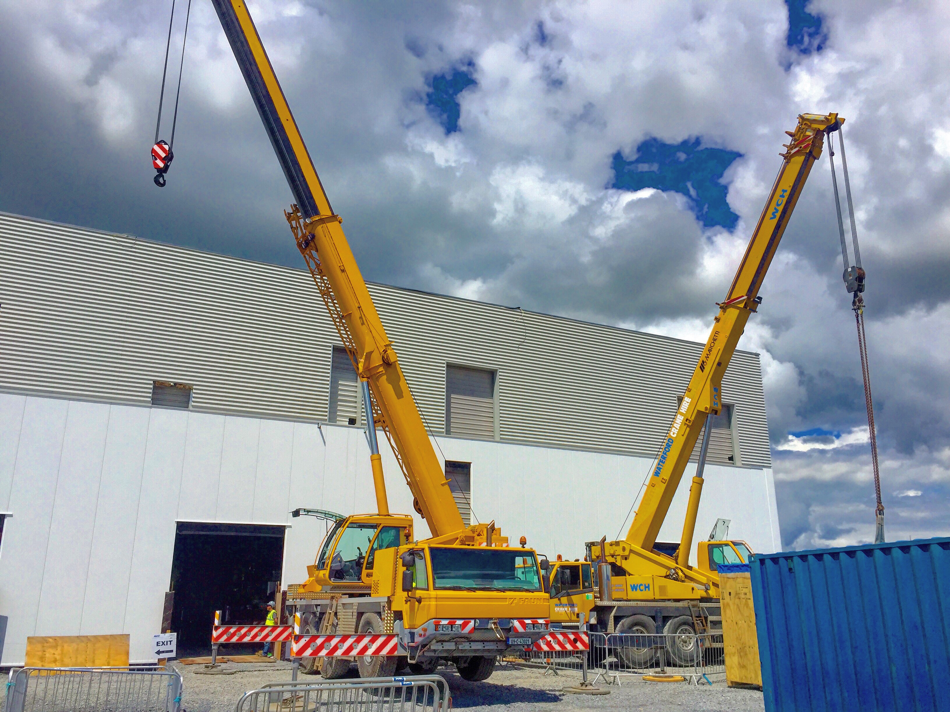 Unloading machinery at a pharmaceutical plant in Waterford City