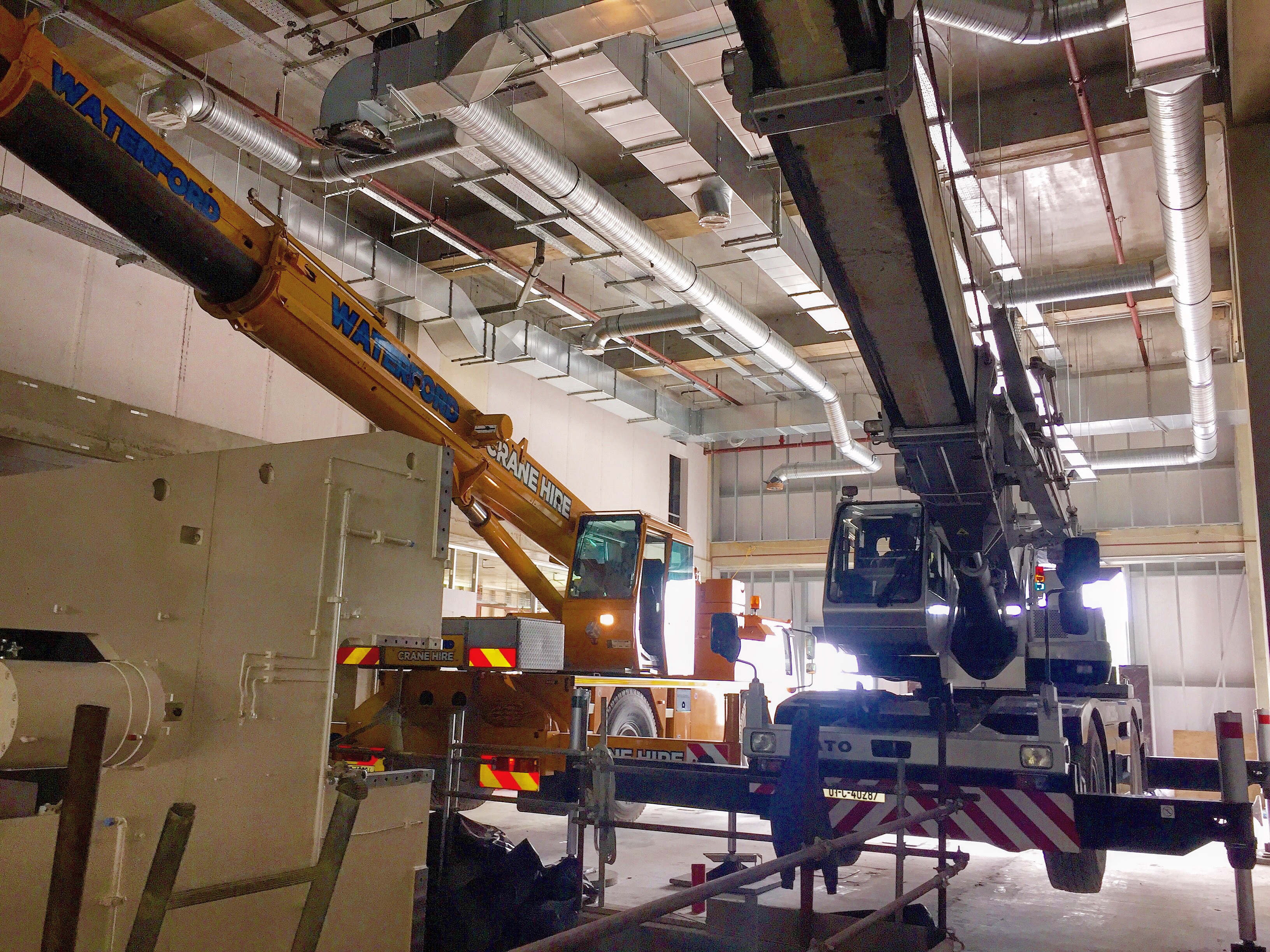 Installing a 7 tonne roller inside a pharmaceutical plant in Waterford City