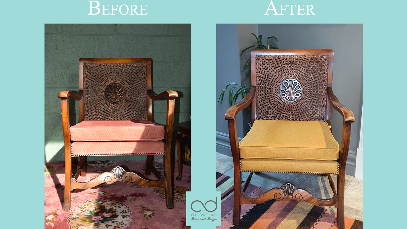 Mustard Chair Upholstery Transformation | Chic Dwelling