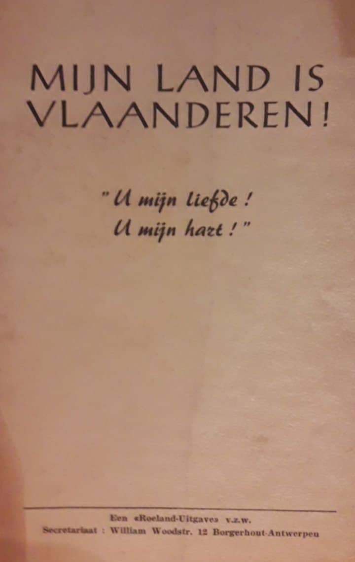 Mijn land is Vlaanderen - Roelanduitgave zangboekje  1956 / 70 blz