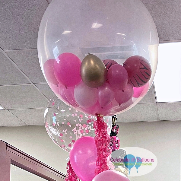 3ft clear balloon stuffed with small balloons