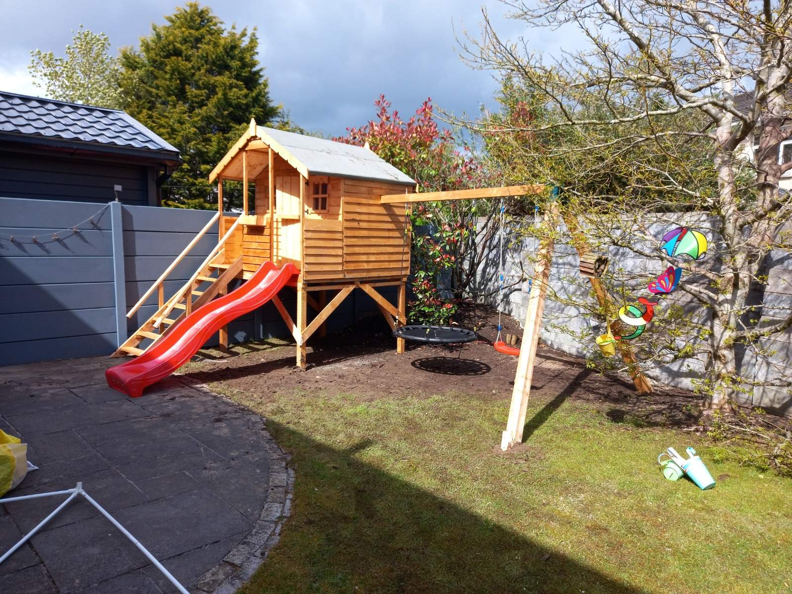 Standard 6x6 With Slide and 1 Swing + Round Birds Nest Swing