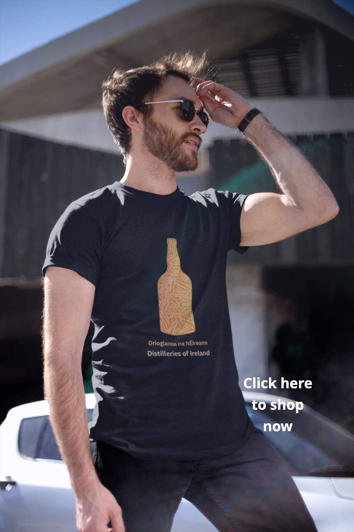 photo of man wearing an Irish Distilleries T-Shirt