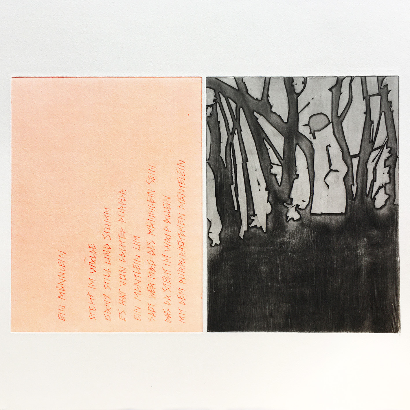 Aus der Serie Kinderlieder, Radierung, Collageäzung, 31x20 cm