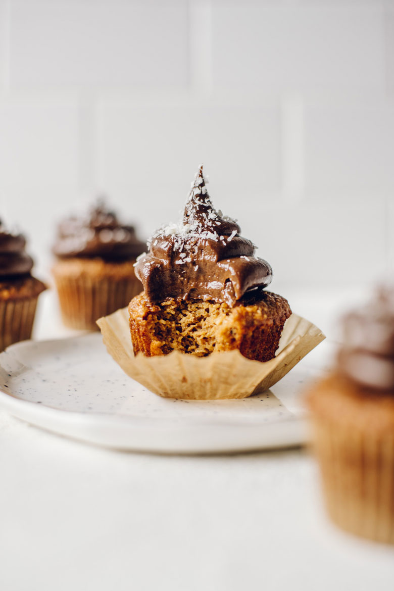 Muffins with Chocolate Avocado Cream