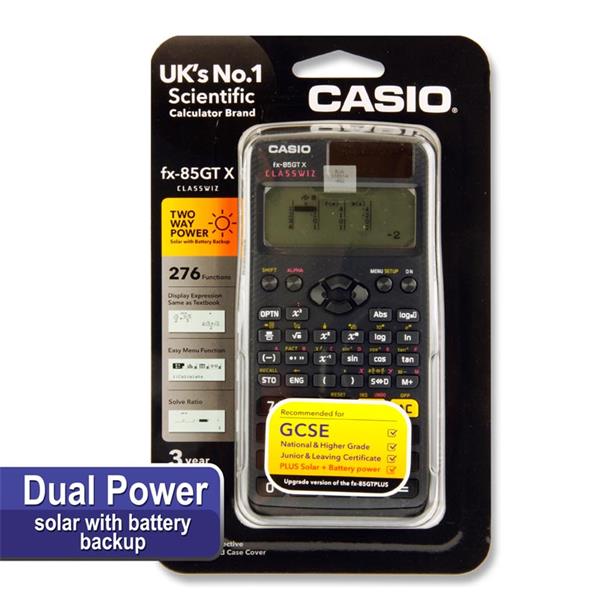 MATHS Casio Fx-85gtx Scientific Dual Power Calculator - Black