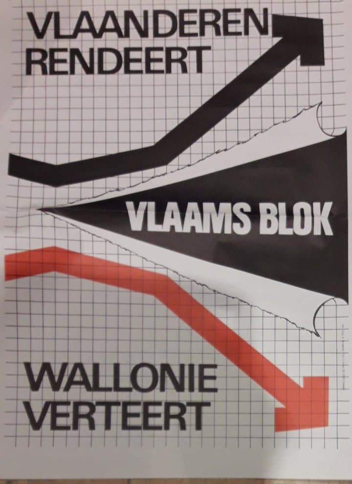 Affiche Vlaams Blok - Vlaanderen rendeer Wallonie verteert / 45 x 60 cm
