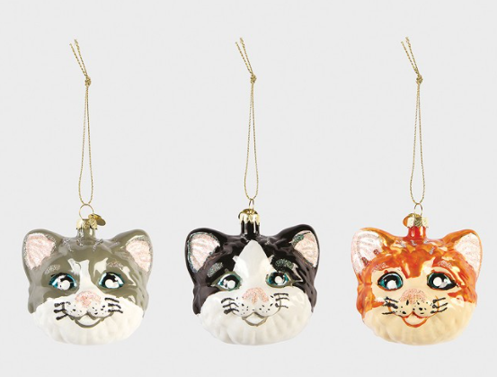 &KLEVERING,  Cat Ornaments,  set van 3