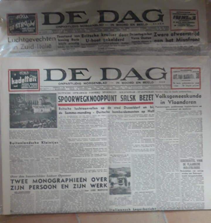 Collaboratie krant ' De Dag' - 12 nummers 1943 / oorlogskranten