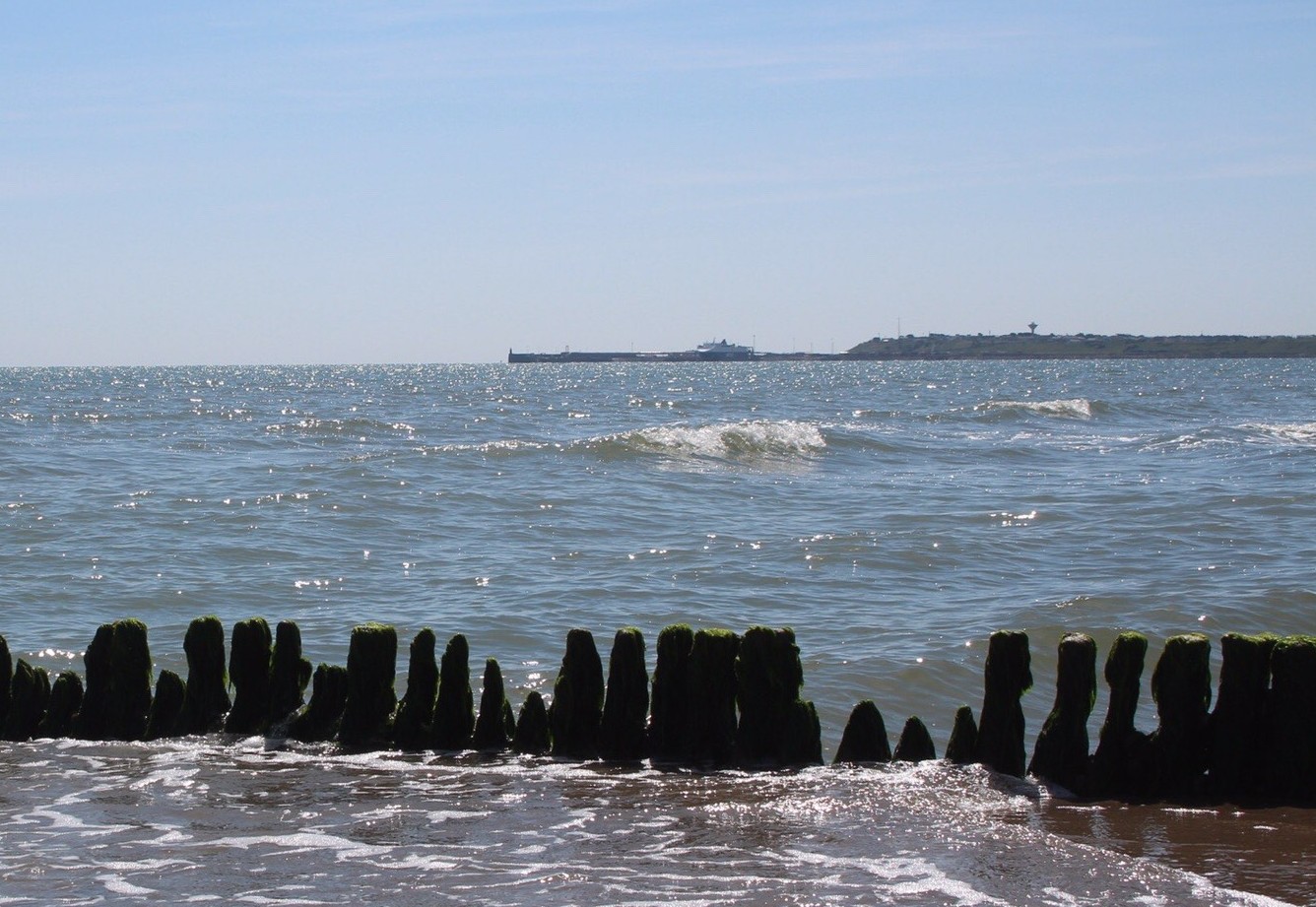 Photograph of Rosslare which inspired weaving of 'Groynes at The Fort of Rosslare'