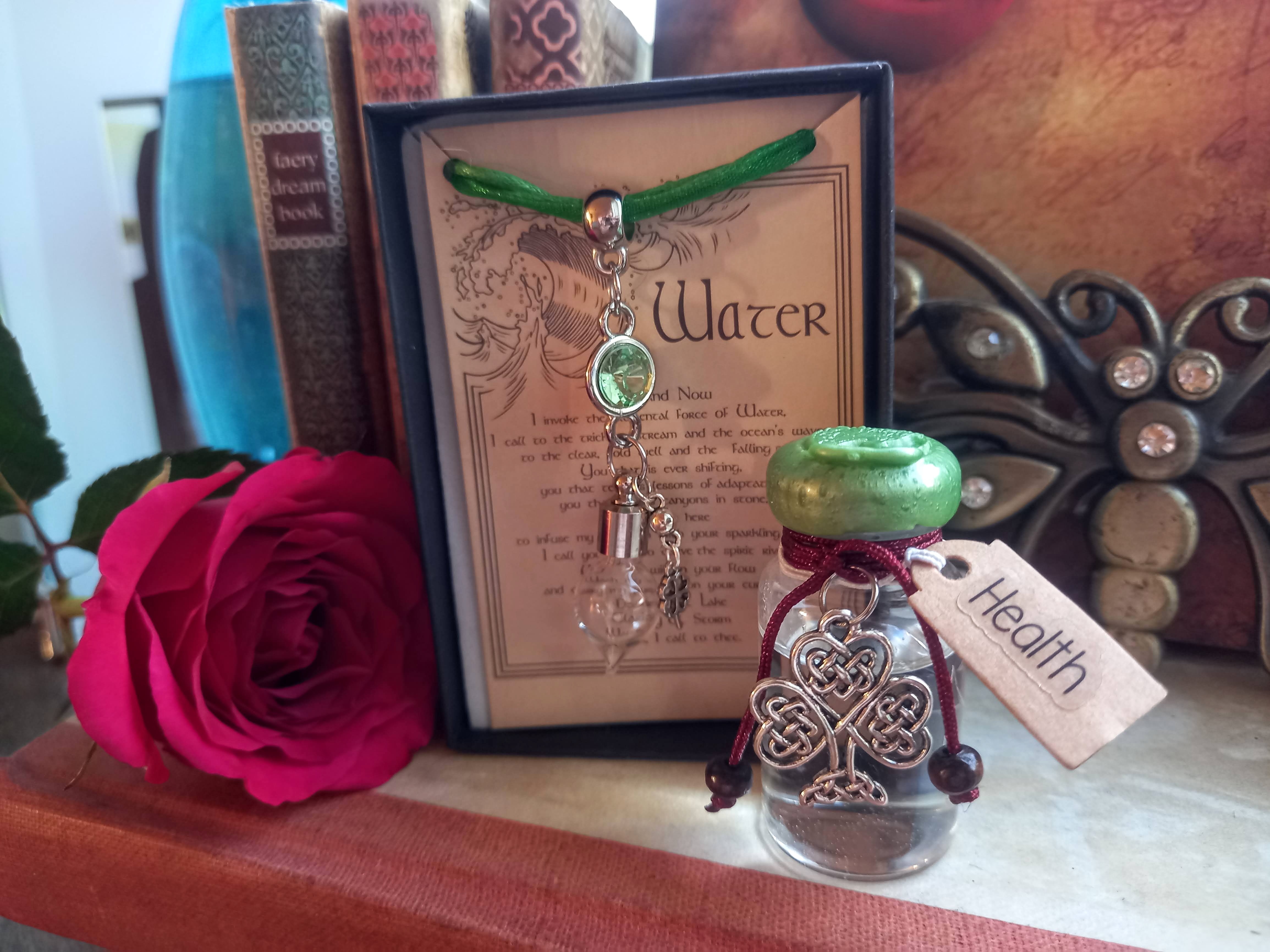 * Luck and Guidance - Charmed Pendant filled with St.Brigid Well Water from an Irish Holy Well.