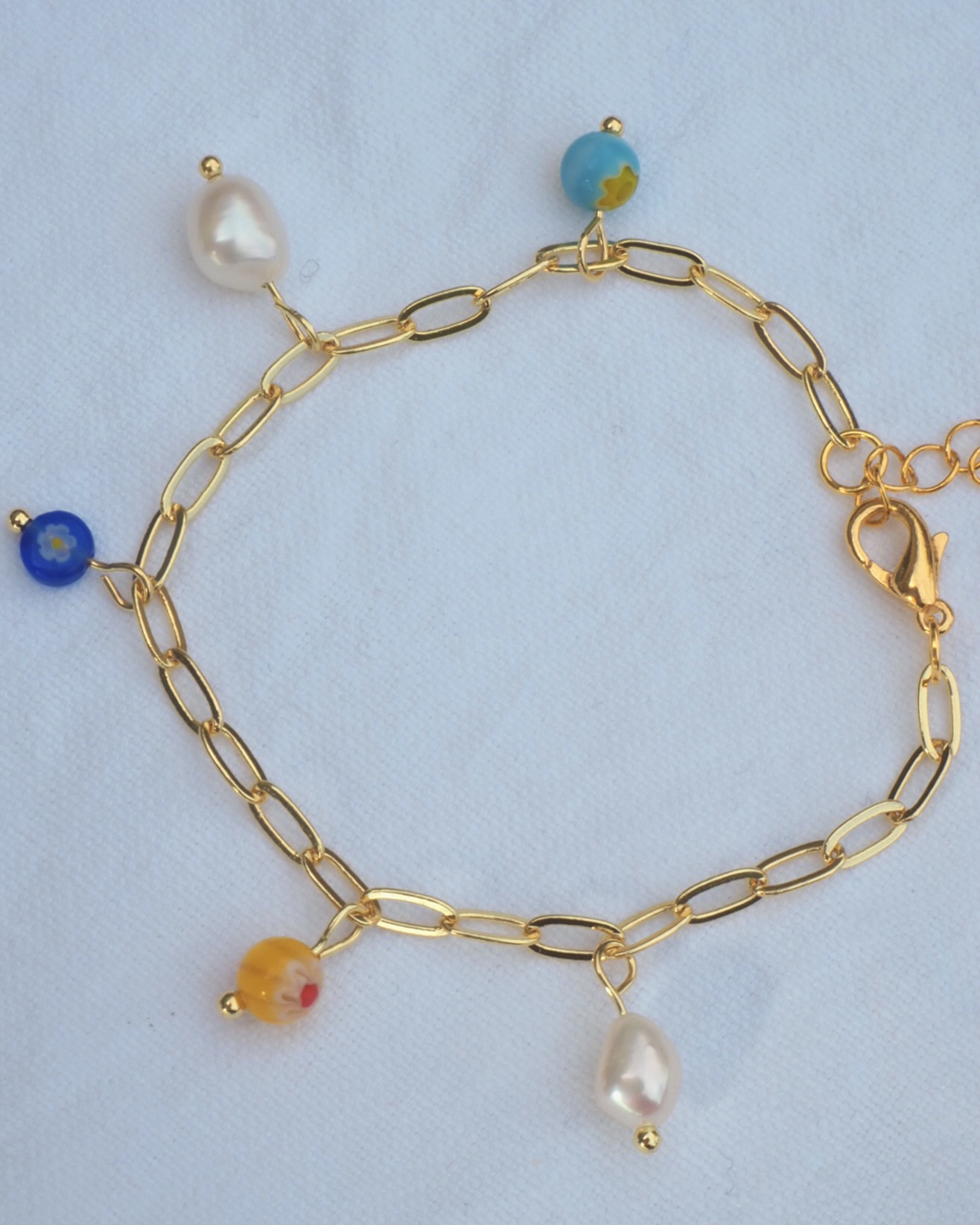 millefiori & pearls bracelet