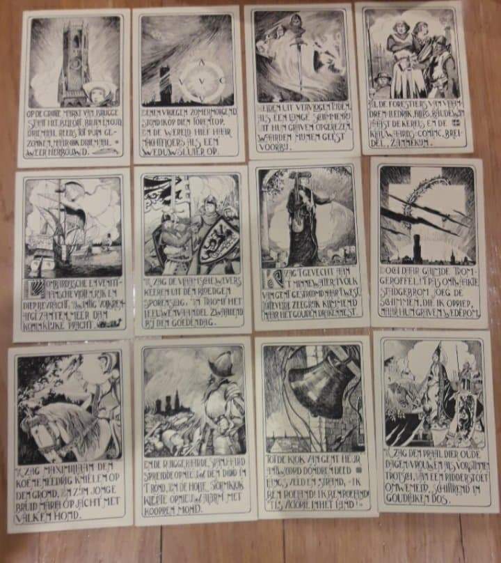 postkaarten Jos Speybrouck -  reeks 12 kaarten kompleet - Vlaamse beweging / LN 42