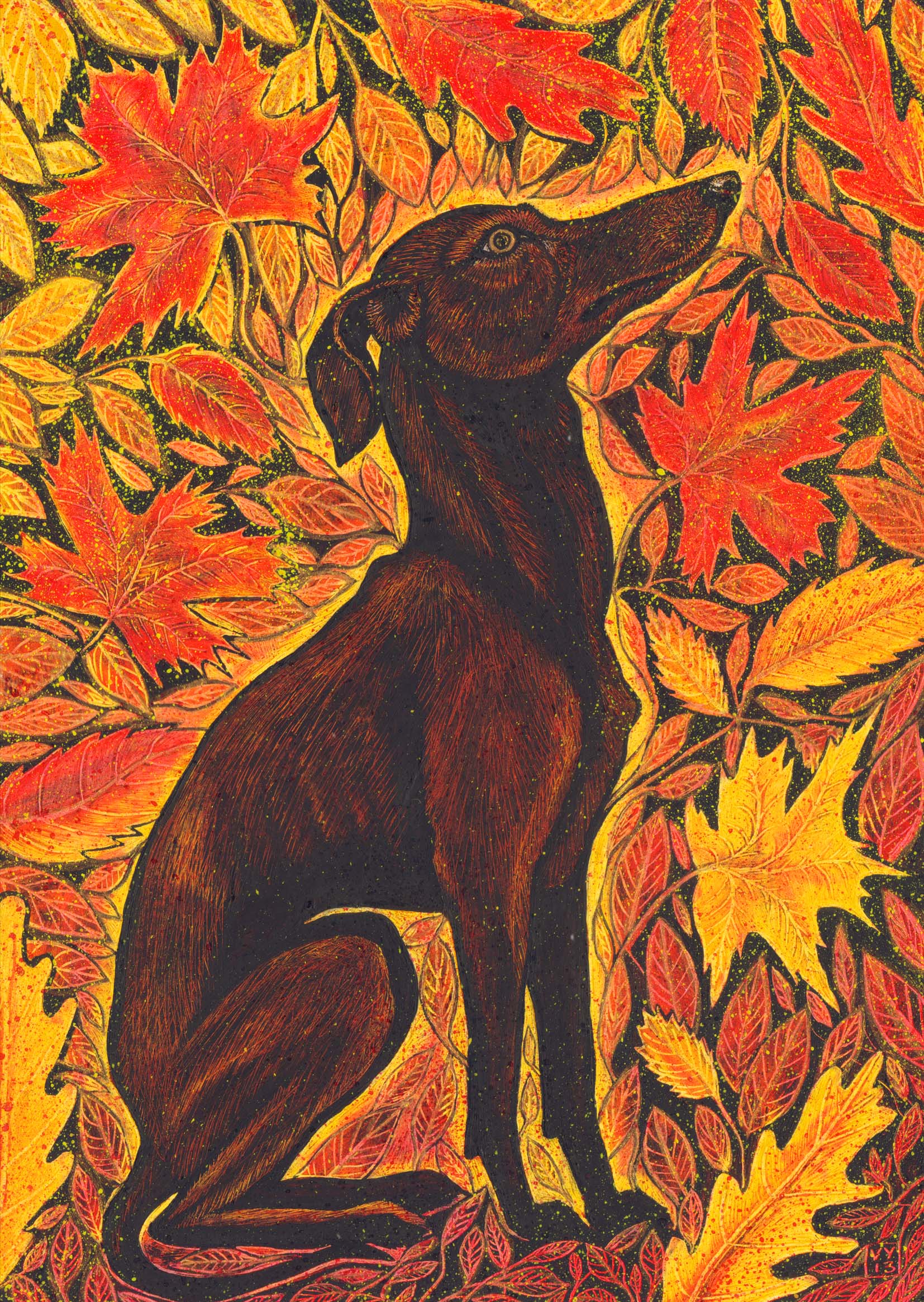 'Autumn Hound' card