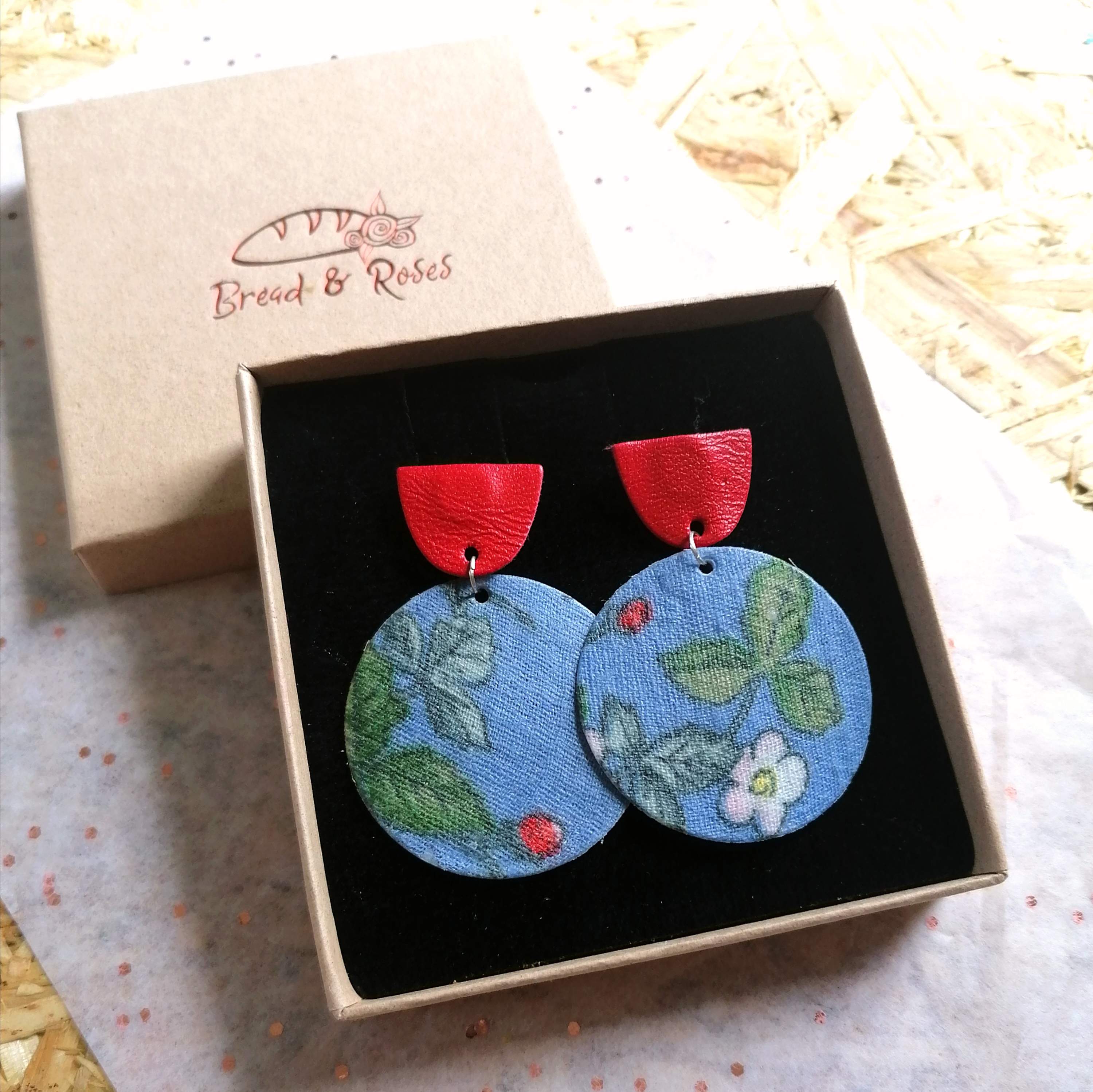 Mary Vintage Fabric Earrings- 2 Colours