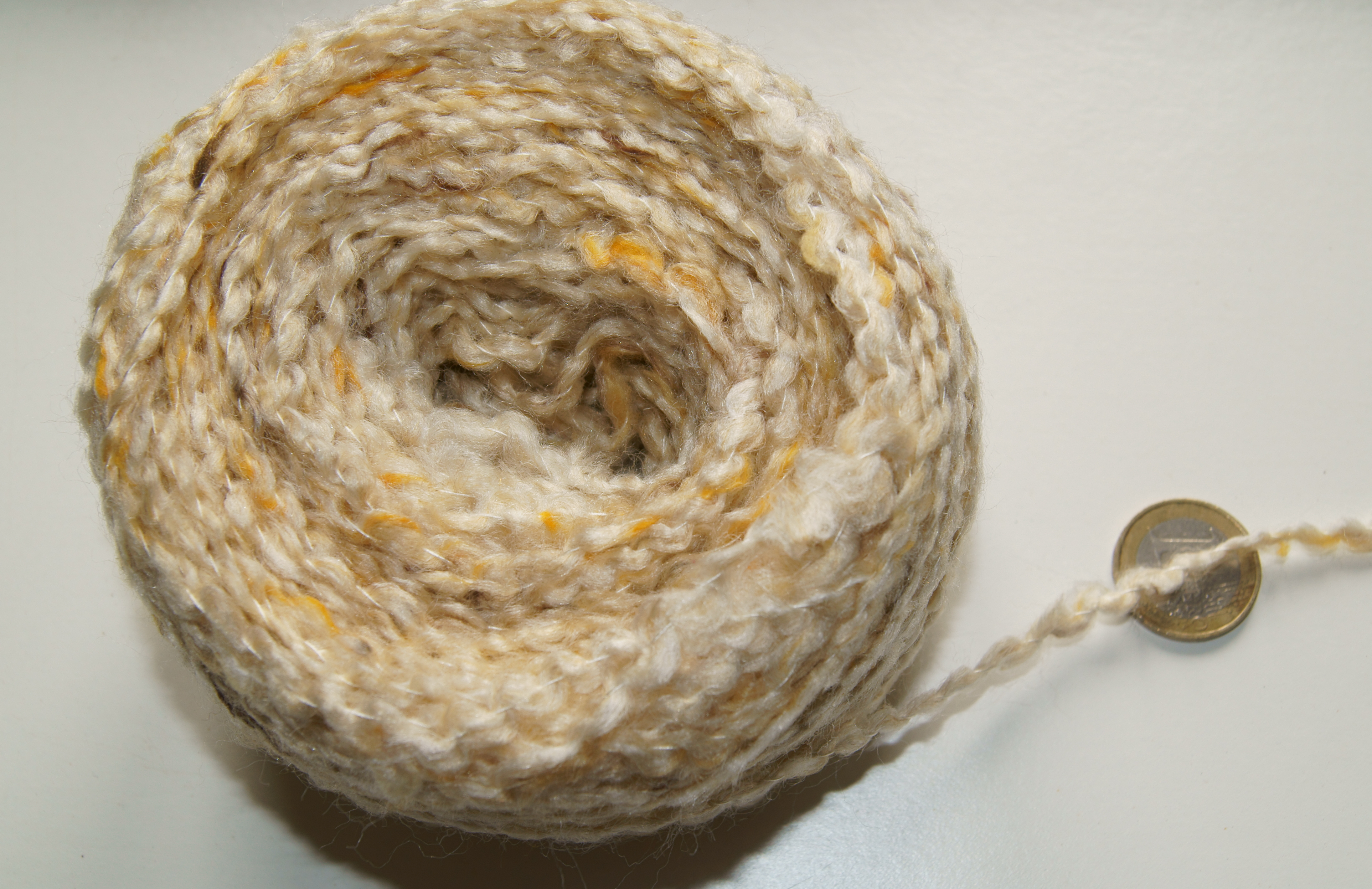 Cake laine écrue fantaisie façon tweed acrylique polyamide