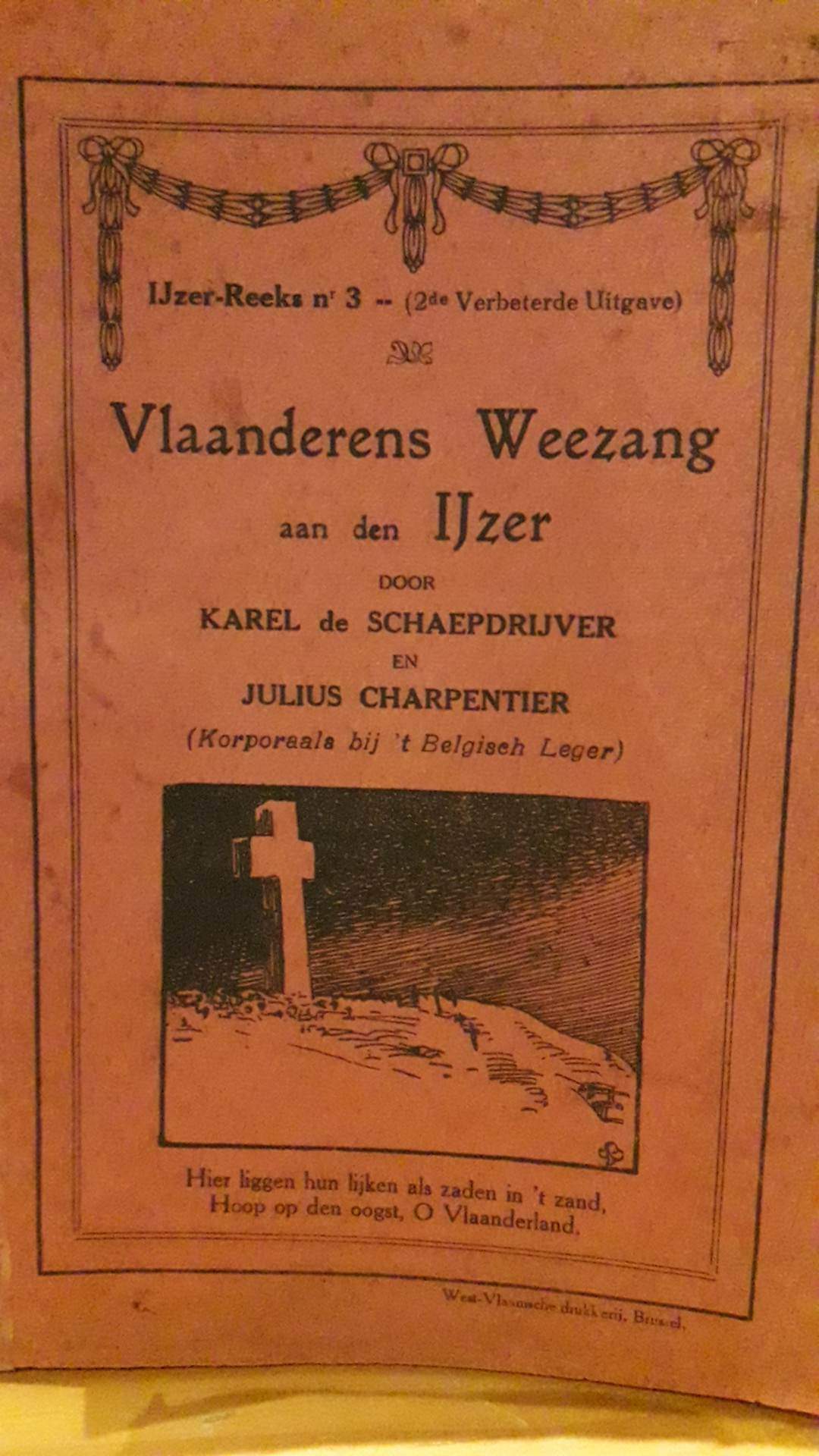 Vlaanderens Weezang aan den IJzer , 2e druk  / uitgave 1920 - 87 blz