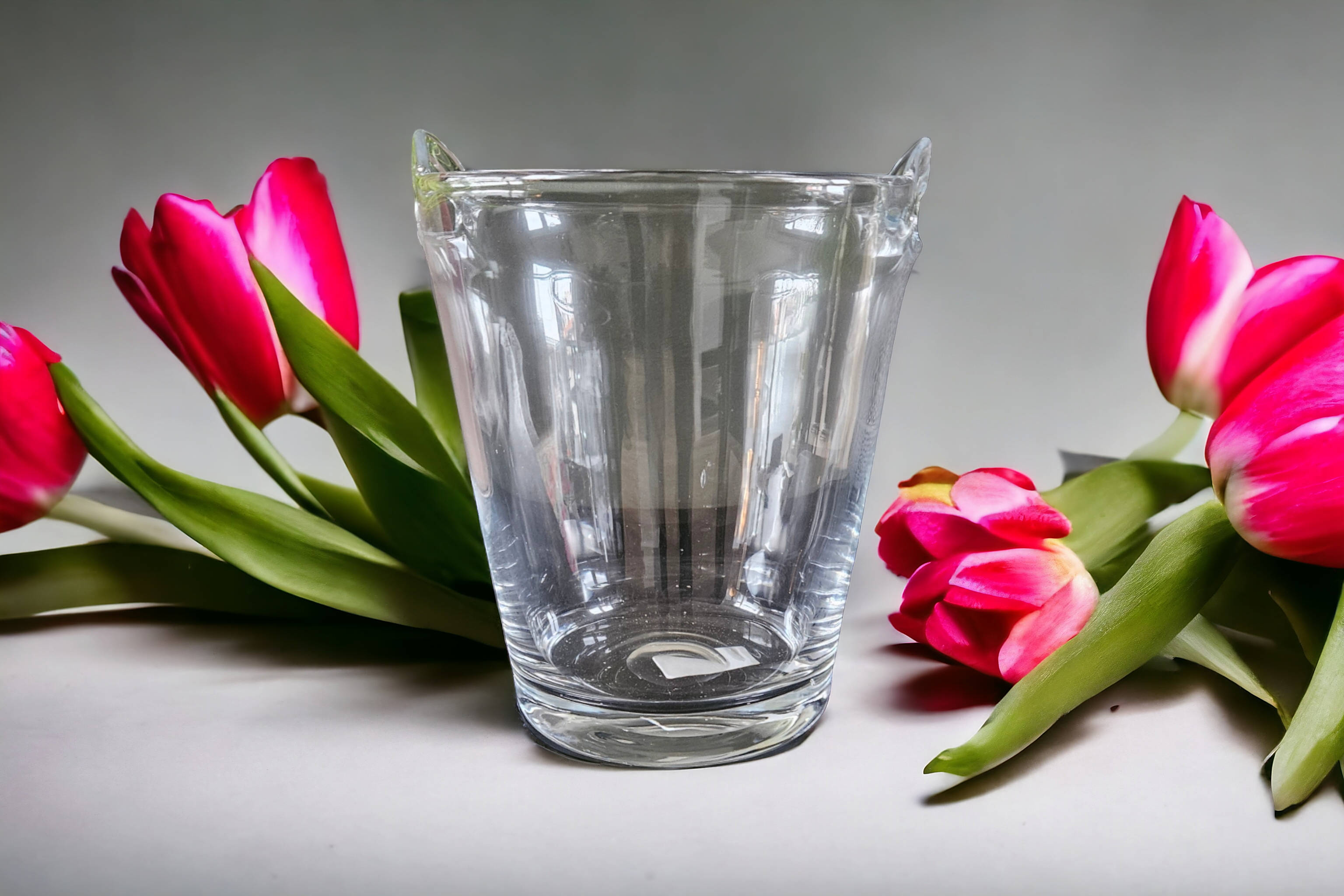 FIDRIO, transparant glazen bloemenvaas of wijnkoeler
