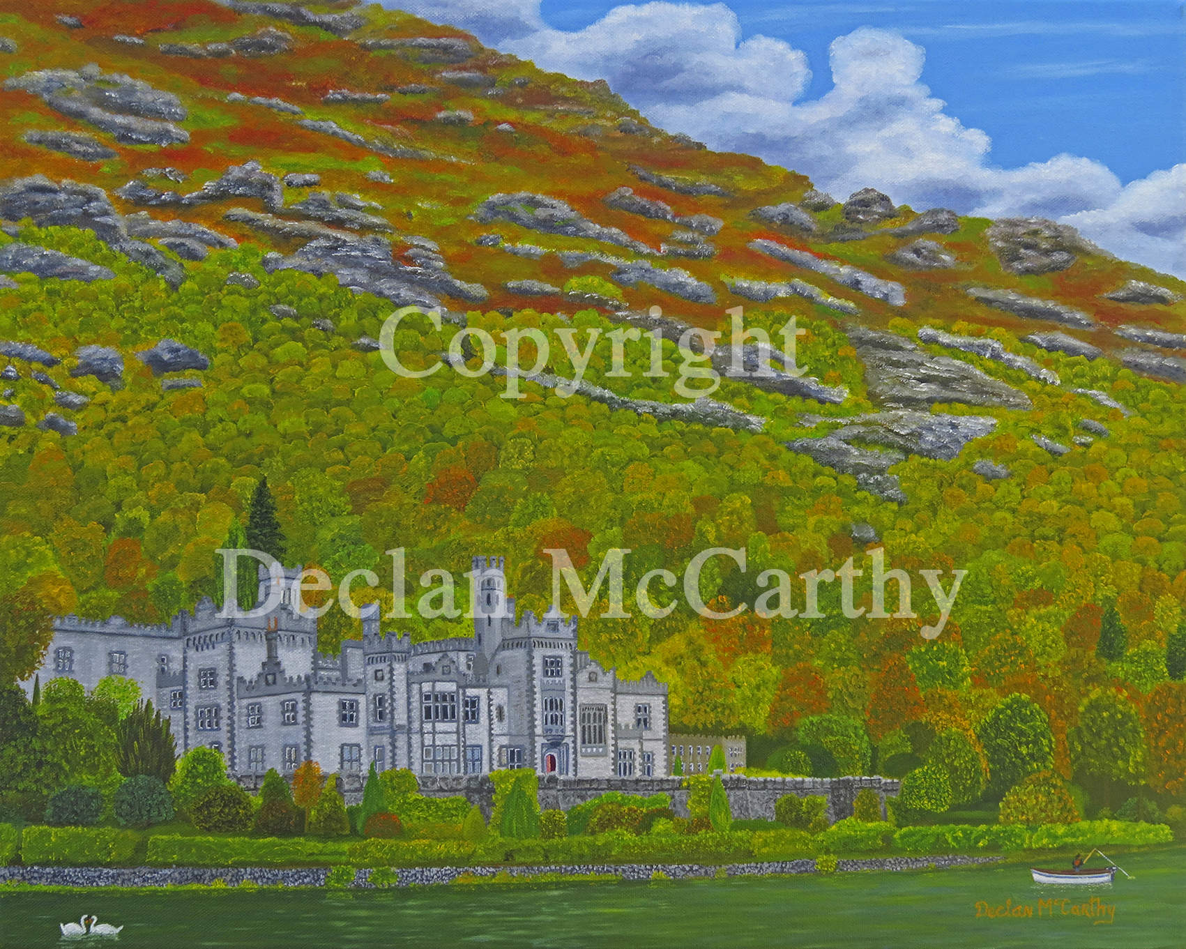 Kylemore Abbey, Connemara, Co. Galway. Painted as a present to a friend who attended school here.