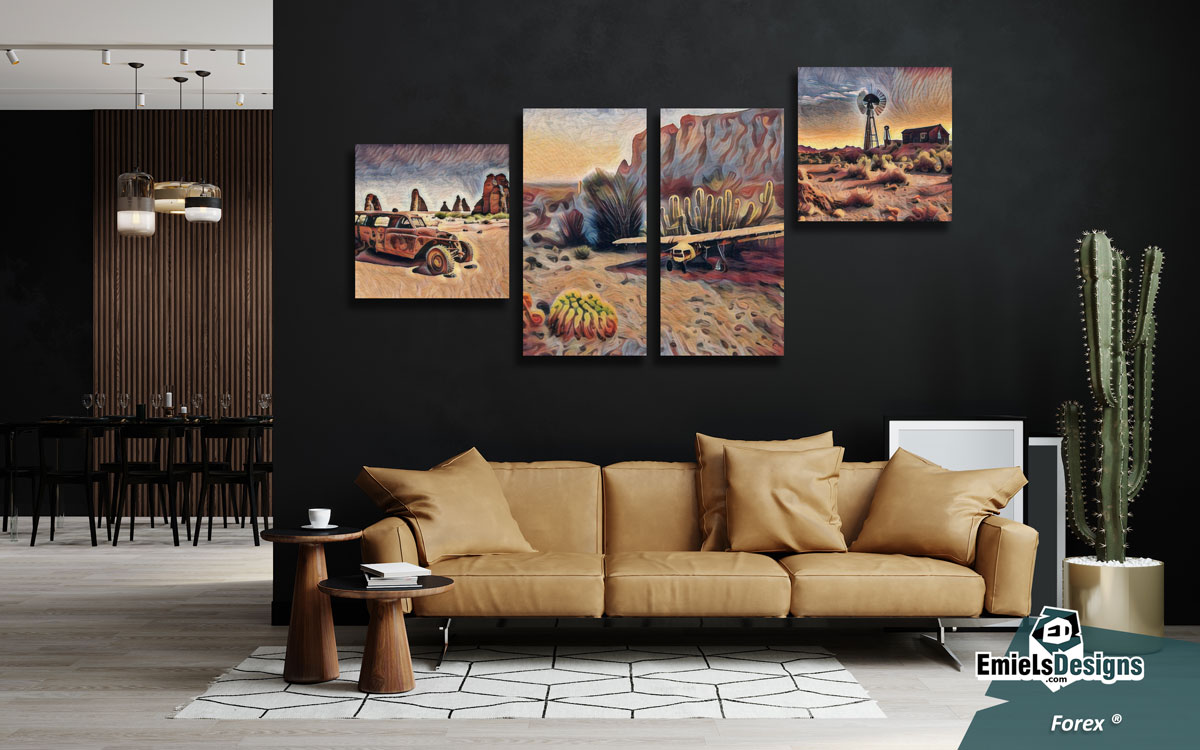 Woestijn stijl - collage van vier stuks