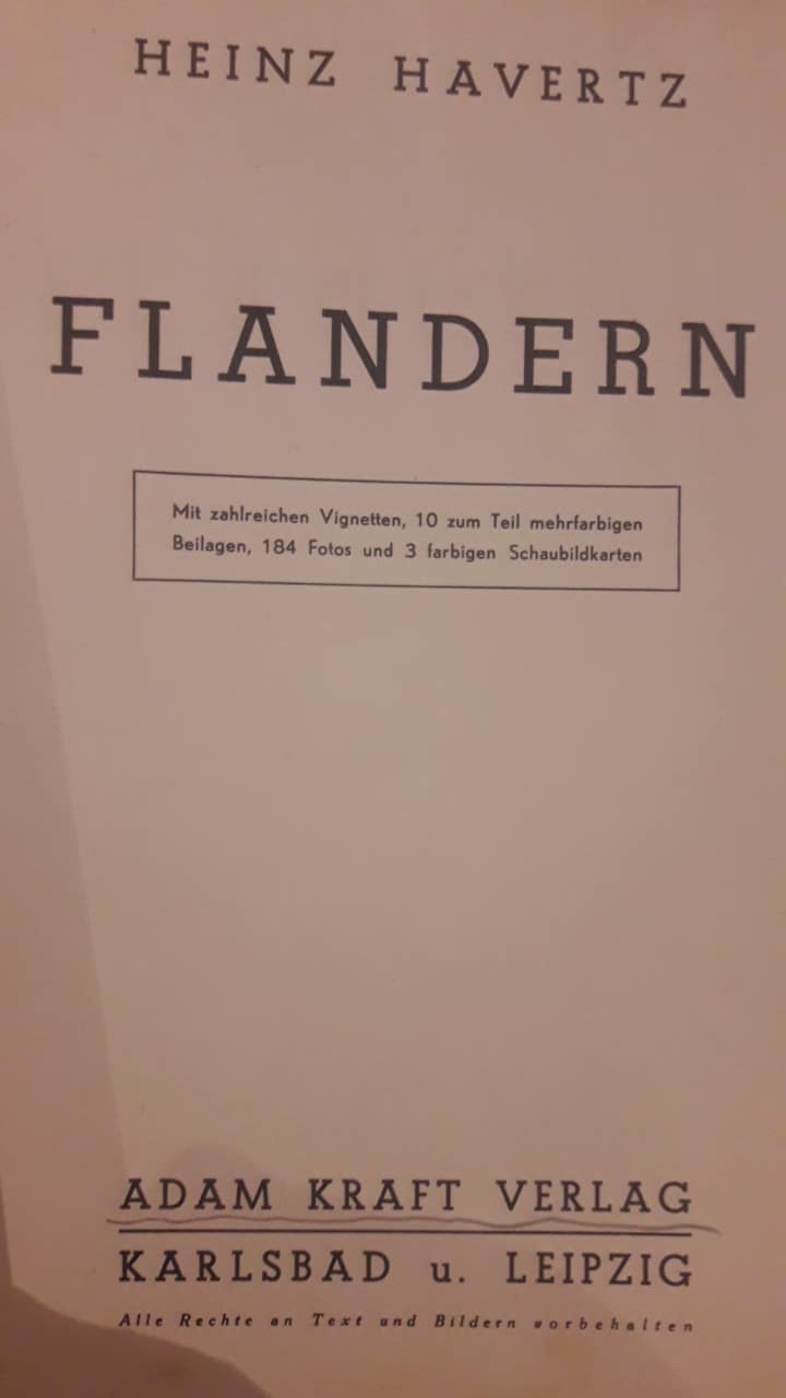 Flandern - Heinz Havertz 1941 / Reichsprotectoraat Karlsbad - Brussel / 250 blz