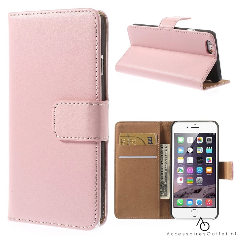 iPhone 6 / 6S - Wallet case roze boek hoesje