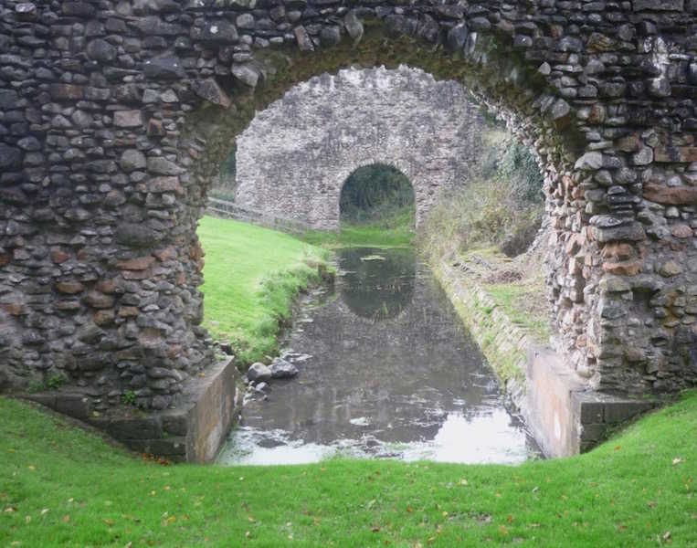 View of the old moat in ruined Lochmaben Castle
