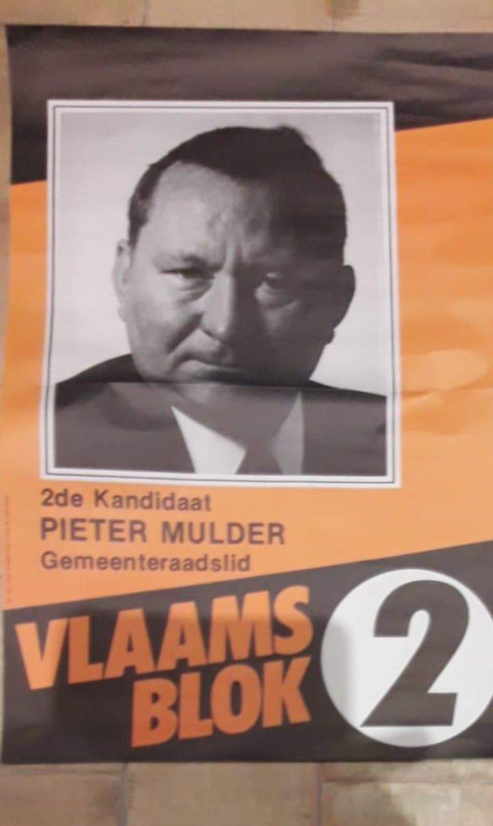 Affiche Vlaams Blok - VB Pionier Pieter Mulder   / 45 x 60 cm