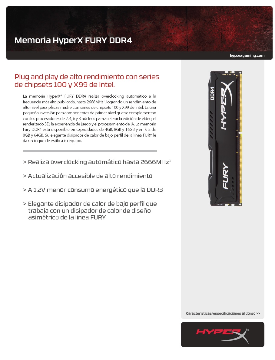 Memoria DDR4 Kingston HYPERX FURY BLK 4GB 266 MHZ 3jpg