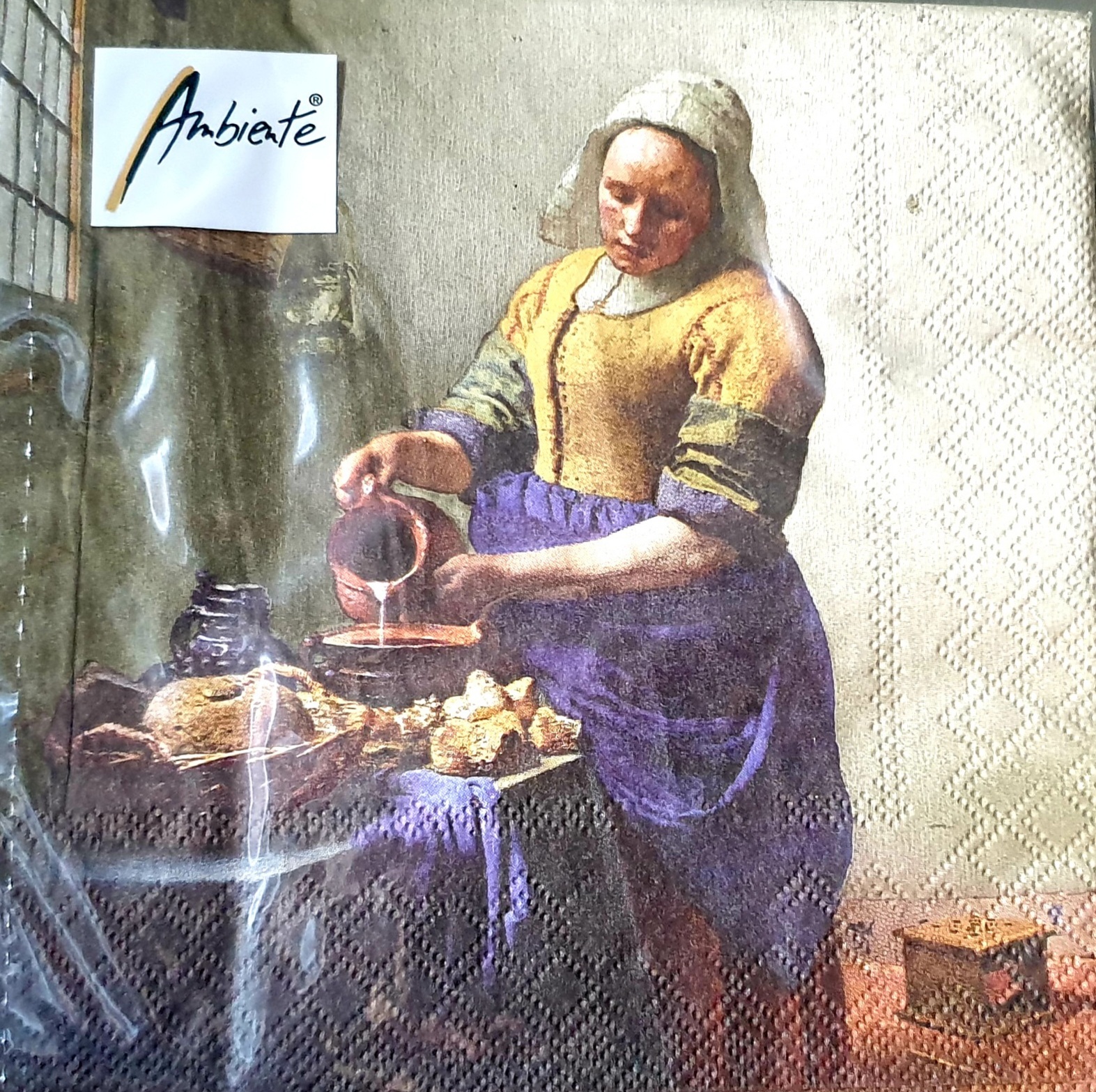 Ambiente servetten, Het melkmeisje van Johannes Vermeer
