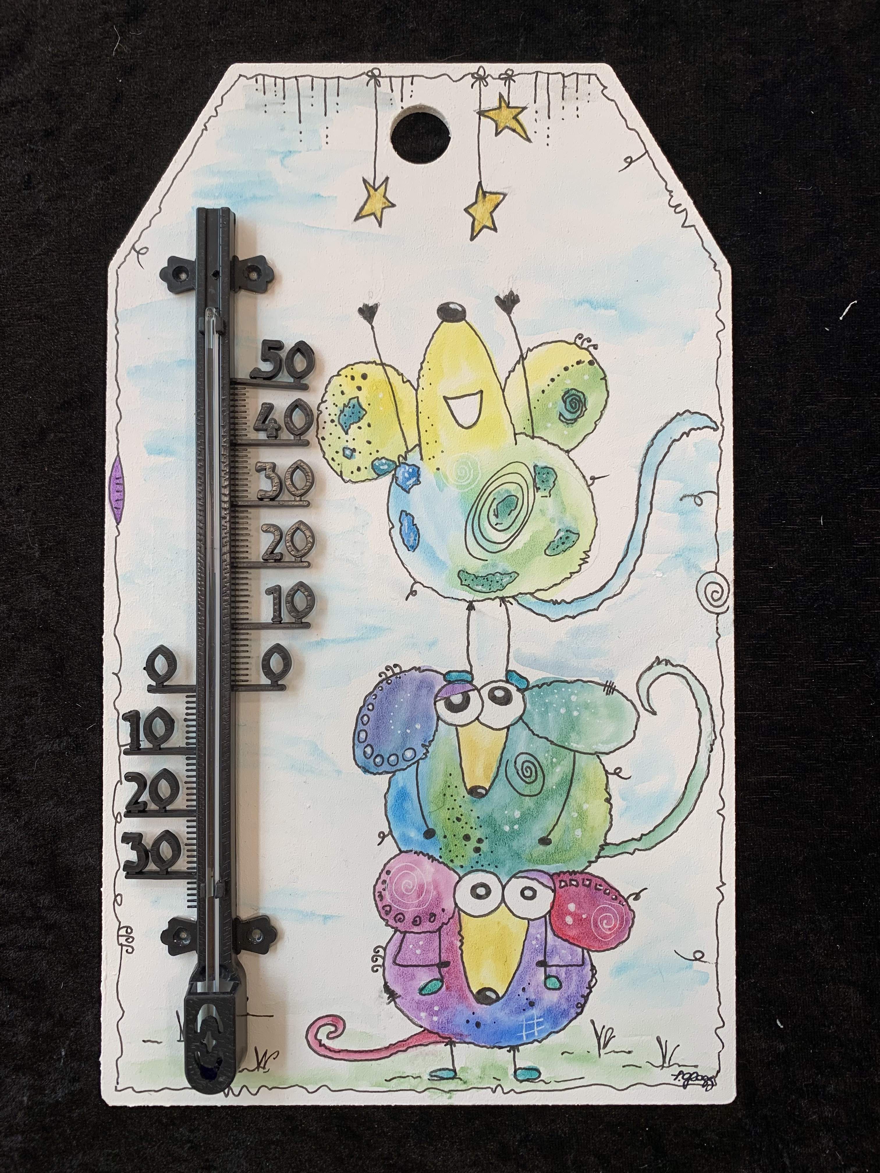 Thermometer "bunte Mäuse"