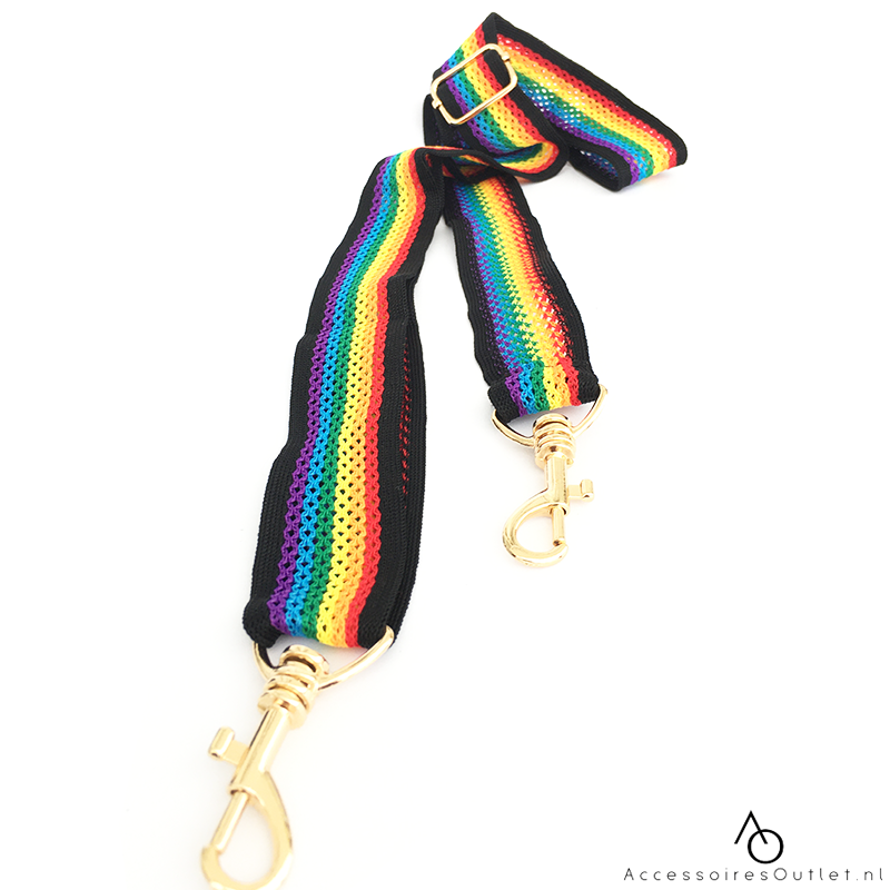 Telefoonkoord Breed - Regenboog Goud - Rainbow koord los voor telefoonhoesje of tas