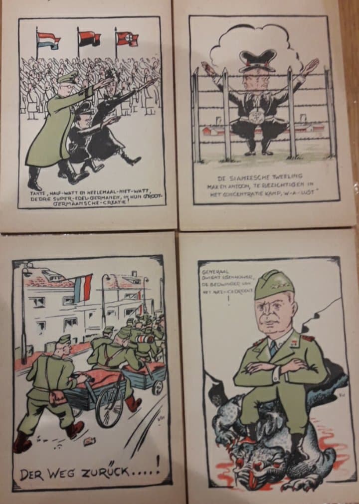 4 'bevrijdingskaarten'  anton Mussert tweede wereldoorlog Nederland / zeldzaam