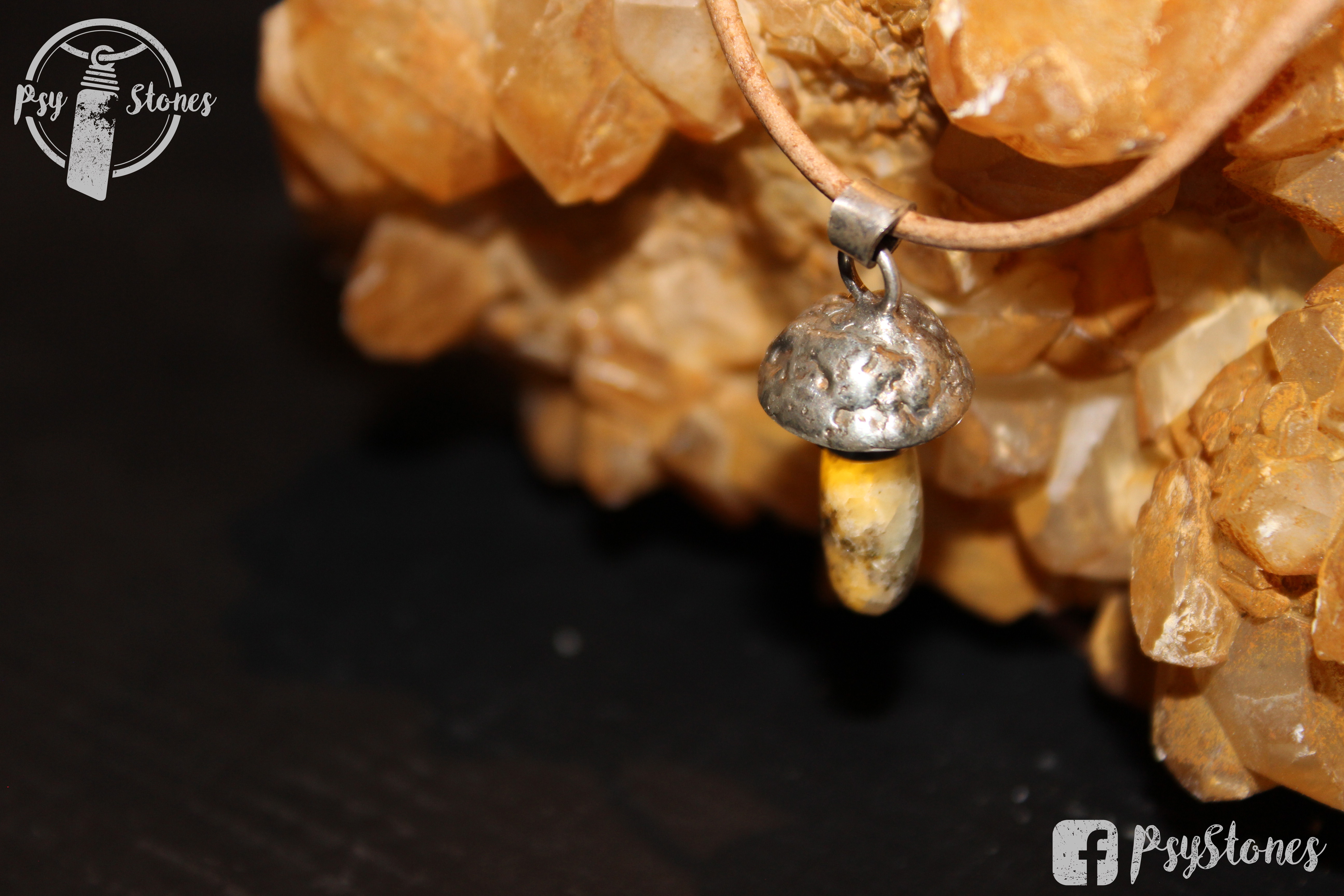 Fluorescent Mushroom with Wernerite stem - WE004