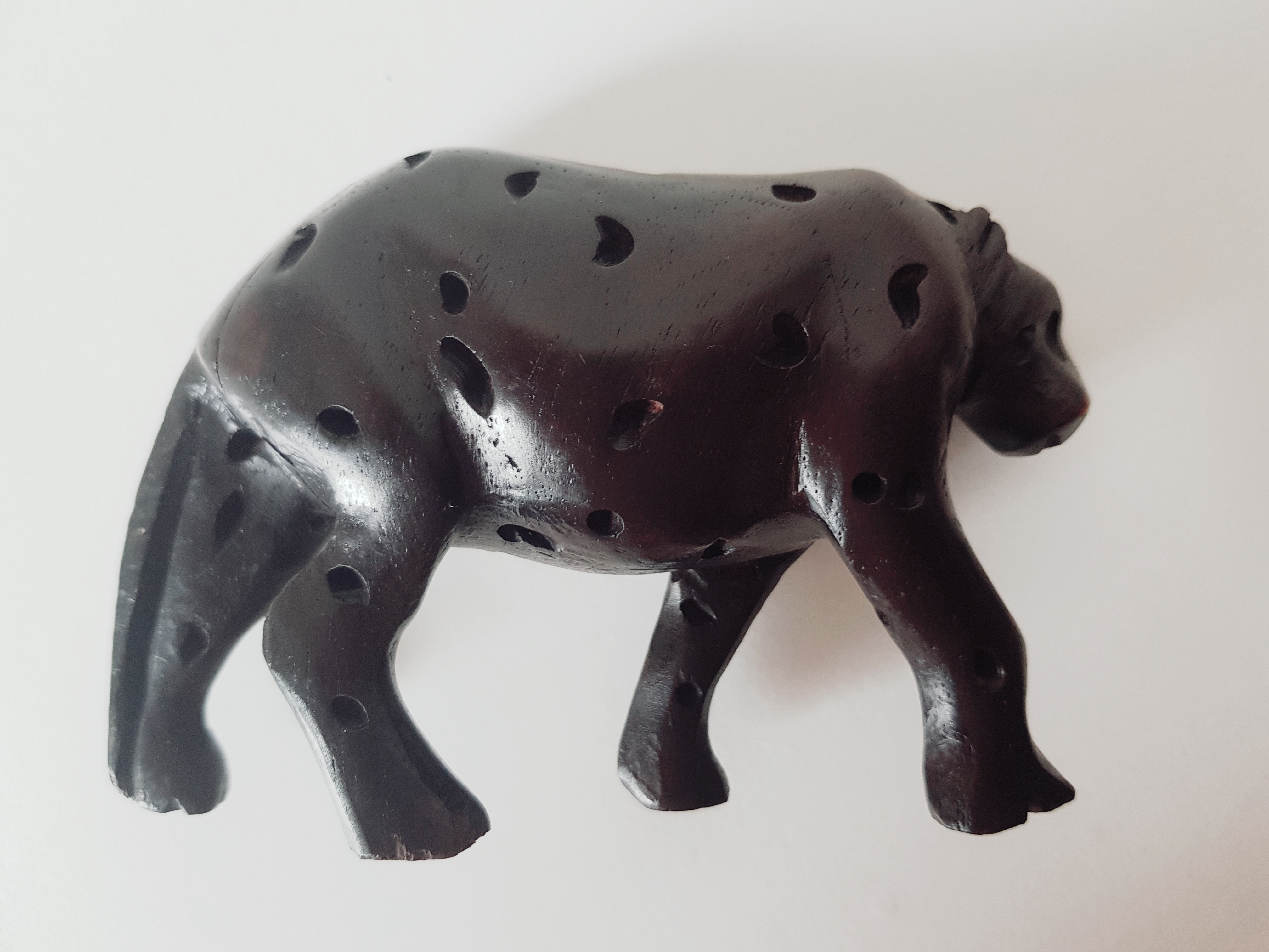 Hand Carved Leopard Ebony Wood