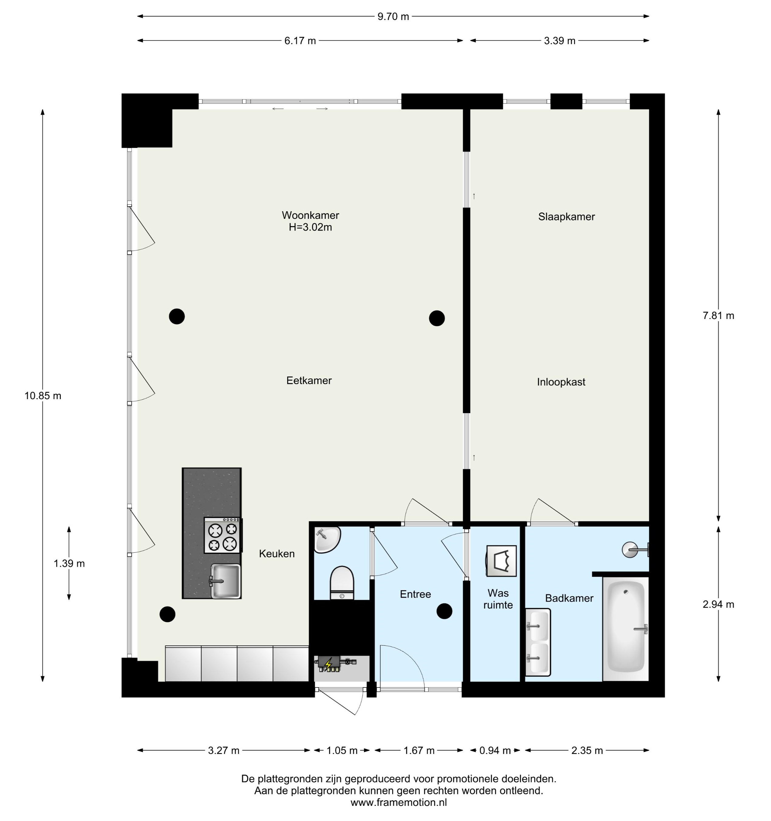 In floorplanner uitgewerkte plattegronden voor Funda