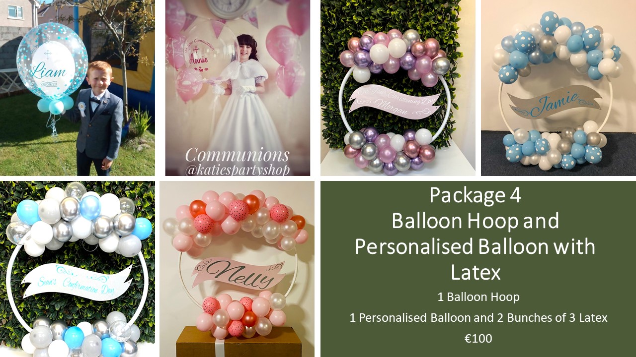 Communion Balloon Hoops, Communion Balloon Wreath, Communion Balloon package cork, communion balloon ring, confirmation balloon ring