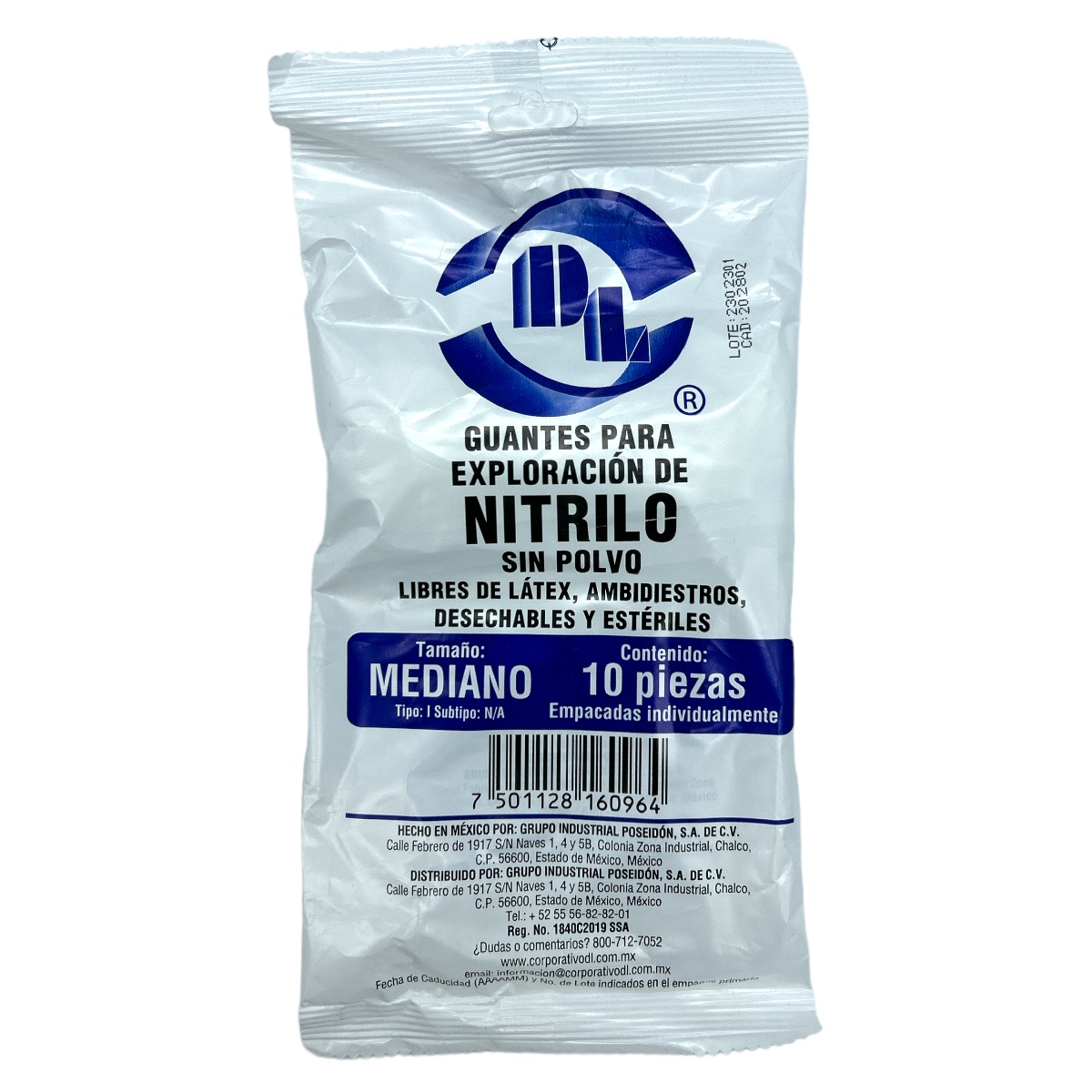 Guantes Nitrilo Mediano Est Bco C/10 DL