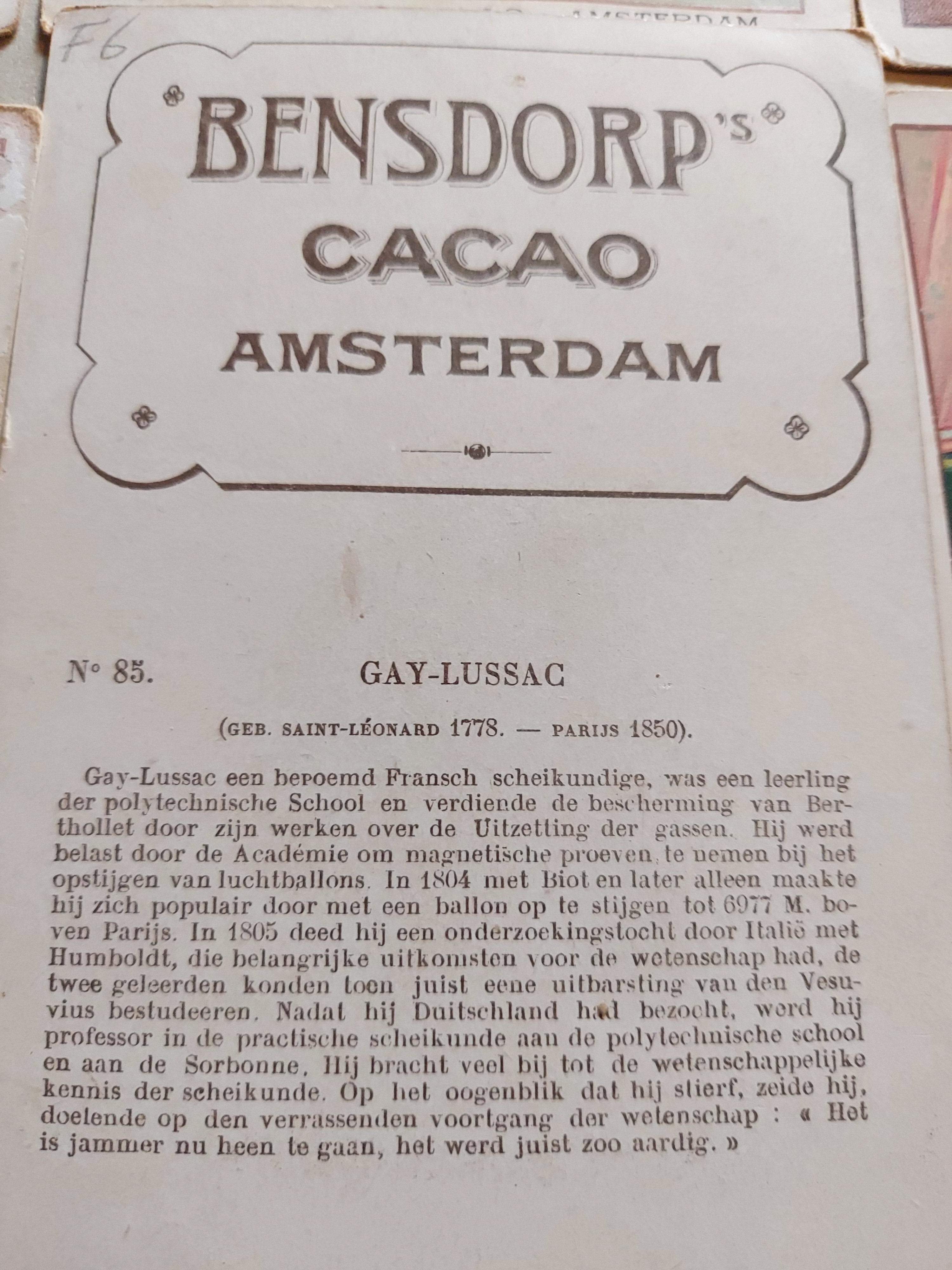 Collectie Bensdorp's Cacao en chocolade Amsterdam, kaarten