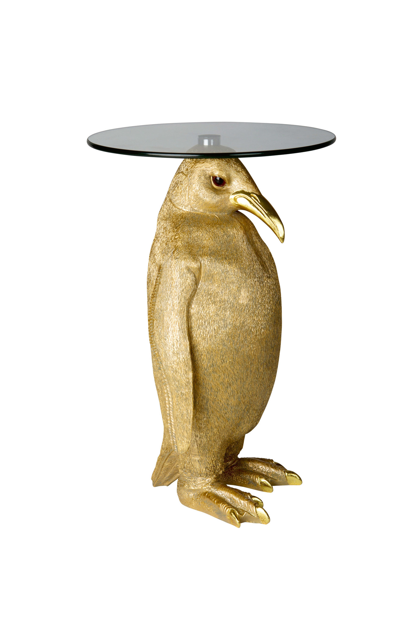Pinguïn met tafelblad van glas, goudkleurig van KITCHEN TREND